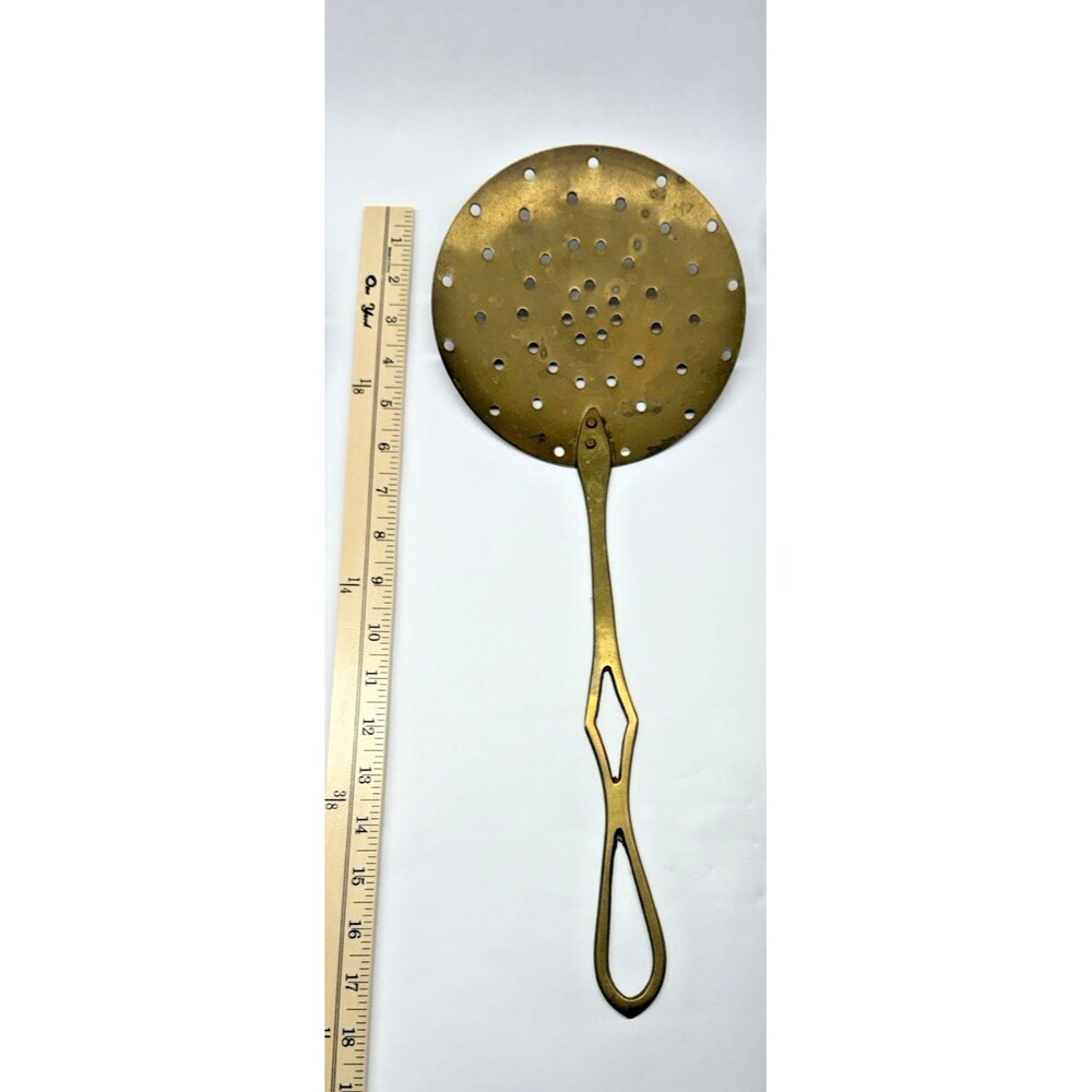 Rosenthal Netter Brass Skimmer Set 3 MCM French Country India Kitchen Vintage - Picture 5 of 10